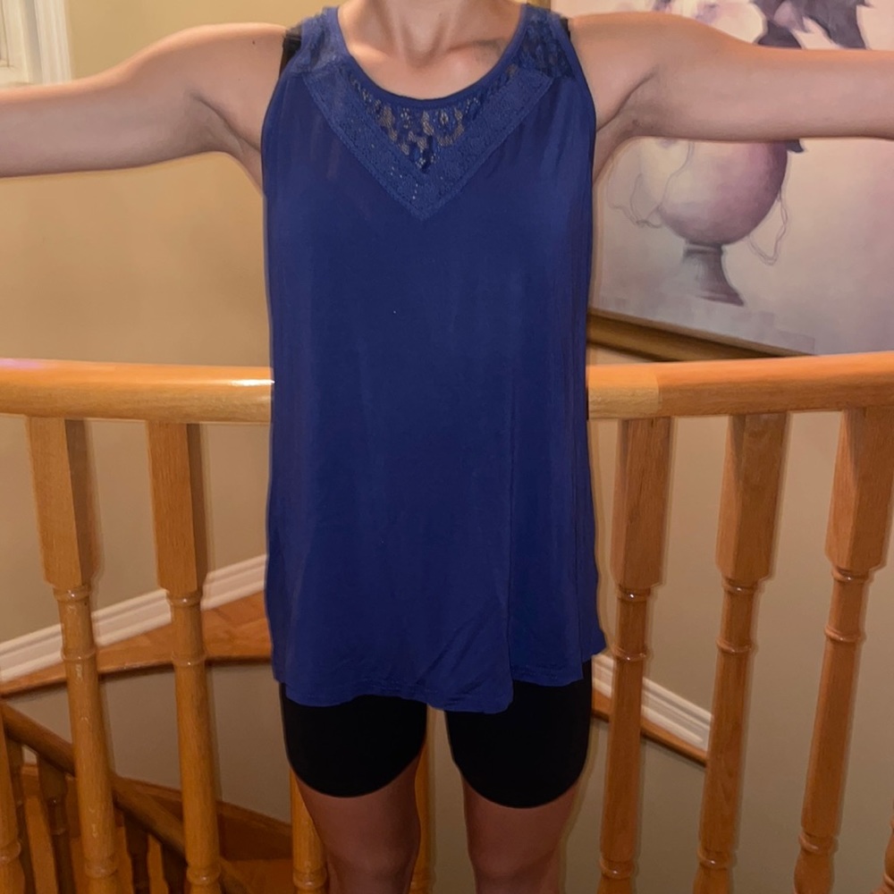 dark blue tank top